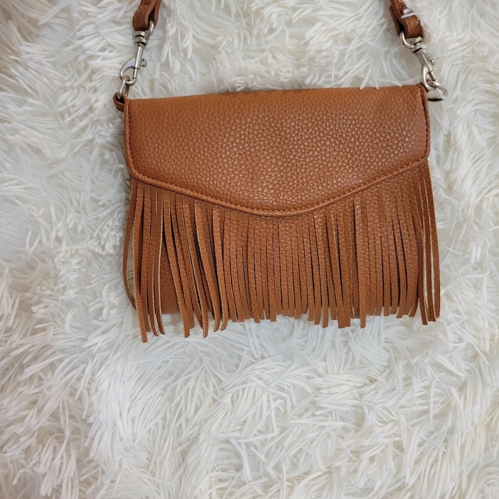 Aeropostale Fringe Tech Brown Crossbody Bag - Picture 2 of 7